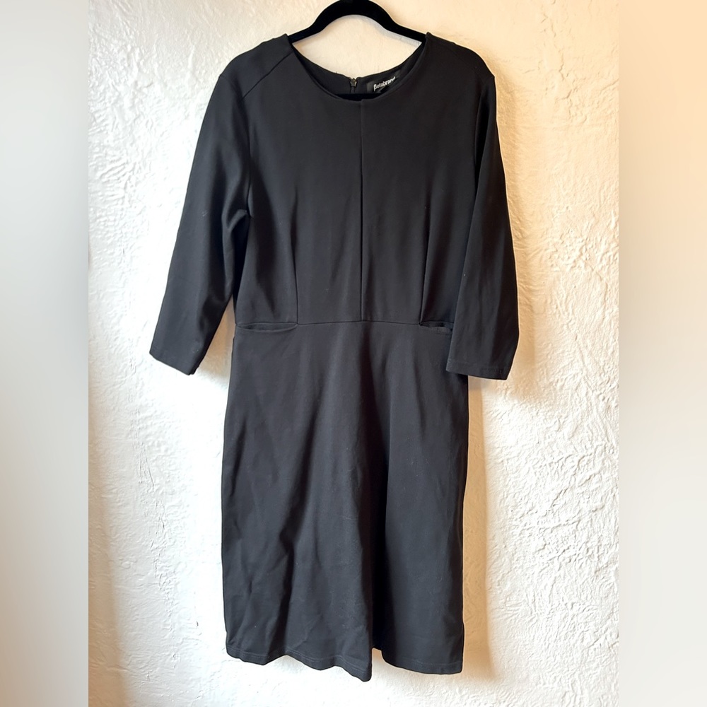 Betabrand 9 to 5 Dress Black XL Multi Pockets Ponte Knit